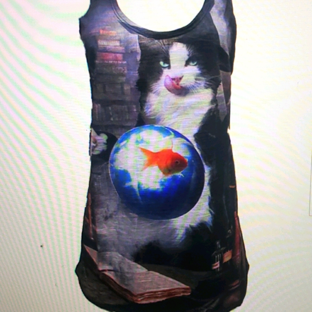Bear Dance Fortune Teller Cat Tank Top Racebavk